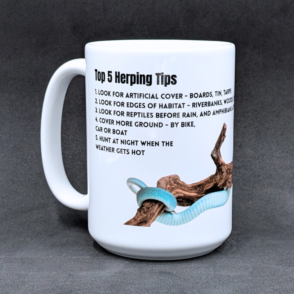 Blue Insularis Pit Viper Mug with Herping Tips (15oz)