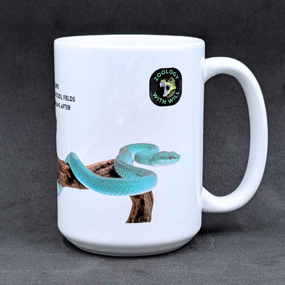 Blue Insularis Pit Viper Mug with Herping Tips (15oz)