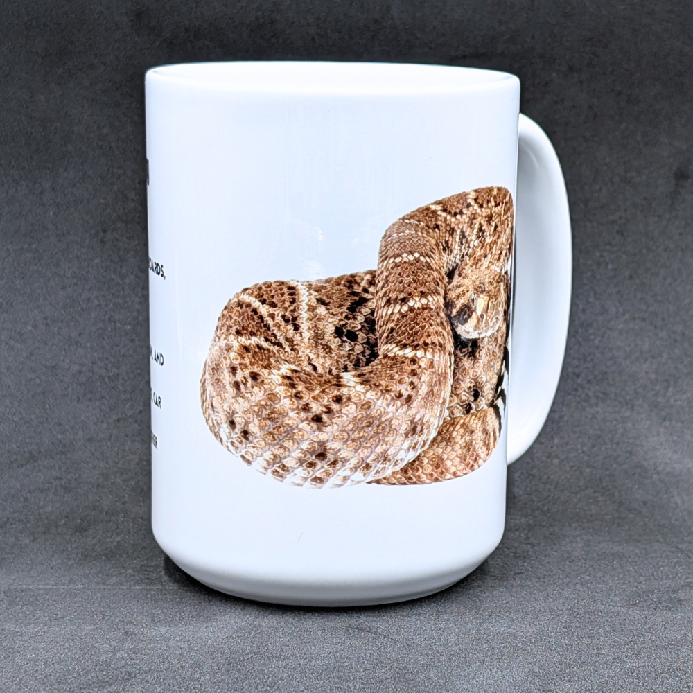 Western Diamondback Rattlesnake Mug with Herping Tips (15oz)