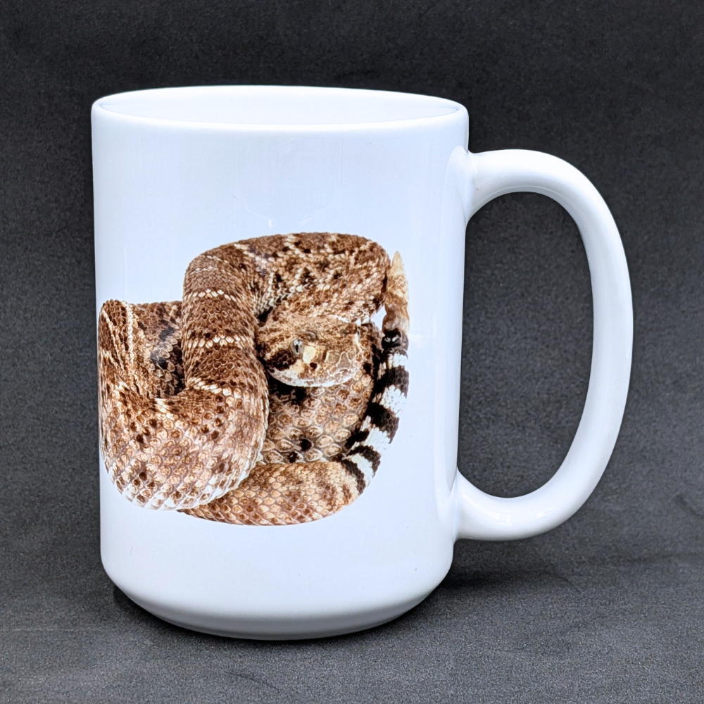 Western Diamondback Rattlesnake Mug with Herping Tips (15oz)